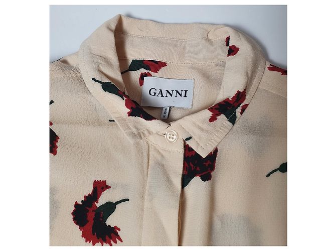 Ganni Top Camisa Jones Crepe Viscosa - vista 5