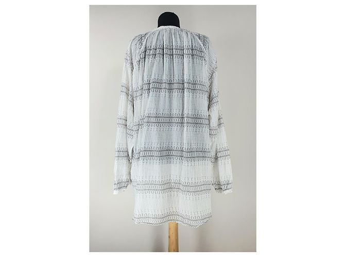Autre Marque Blusa Túnica Hunky Dory Blanca de Algodón Transparente Blanco Multicolor - vista 4
