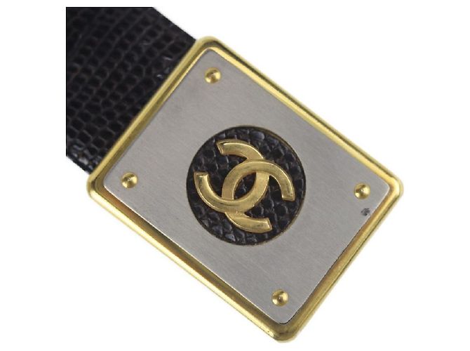 [Gebraucht] CHANEL Gürtel Eidechse Dunkelbraun Coco Mark Vintage Notation Größe 85/34 [echte Garantie] - Ansicht 4
