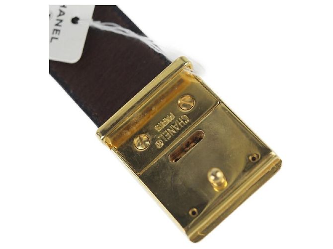 [Gebraucht] CHANEL Gürtel Eidechse Dunkelbraun Coco Mark Vintage Notation Größe 85/34 [echte Garantie] - Ansicht 5