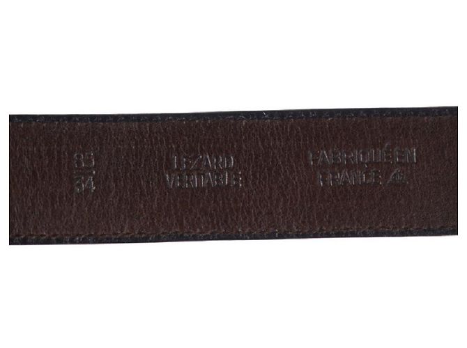 [Gebraucht] CHANEL Gürtel Eidechse Dunkelbraun Coco Mark Vintage Notation Größe 85/34 [echte Garantie] - Ansicht 6