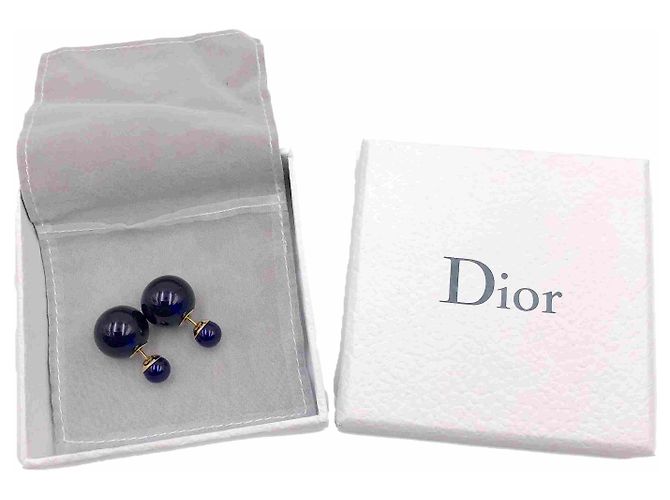 Orecchini Dior Tribal in vetro blu - Ansicht 2