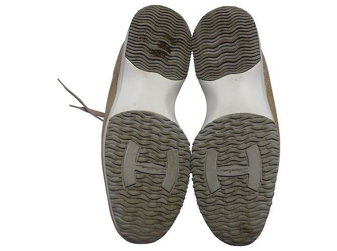 Hogan Interactive Croc Effect Sneakers aus beigem Leder - Ansicht 5