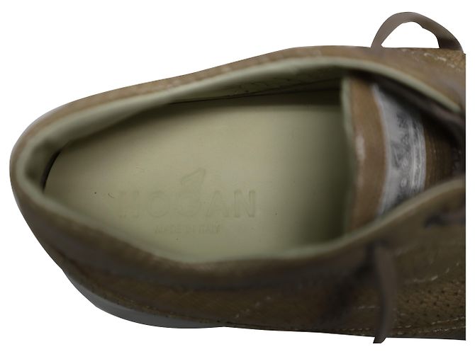 Hogan Interactive Croc Effect Sneakers aus beigem Leder - Ansicht 7