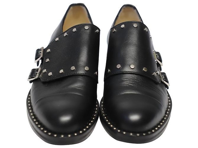 Jimmy Choo Monk Strap Shoes con borchie in pelle nera Nero - vista 2