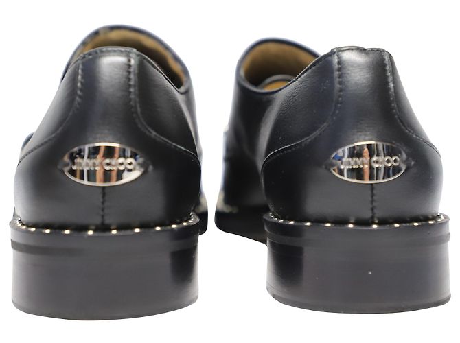 Jimmy Choo Monk Strap Shoes con borchie in pelle nera Nero - vista 4