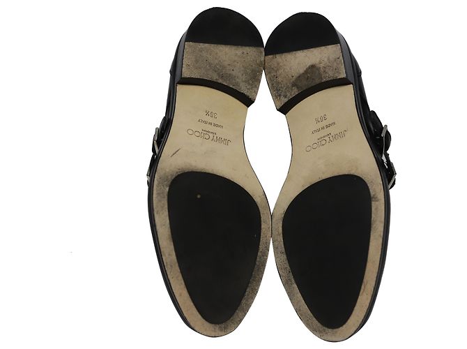 Jimmy Choo Monk Strap Shoes con borchie in pelle nera Nero - vista 5
