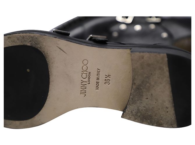 Jimmy Choo Monk Strap Shoes con borchie in pelle nera Nero - vista 6
