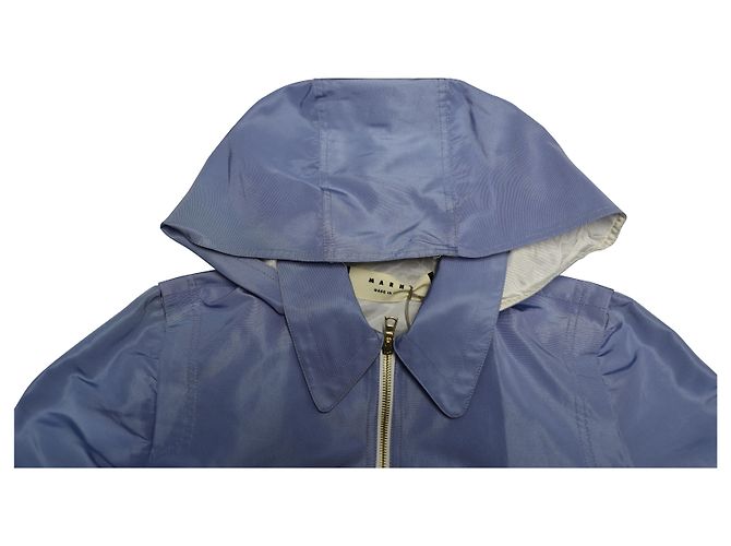 Abrigo con capucha Marni de poliéster azul - vista 5