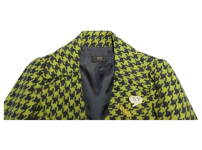 Iceberg Hahnentritt-Blazer aus grüner Baumwolle - Ansicht 6