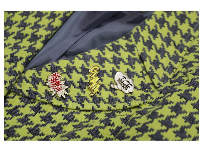 Iceberg Hahnentritt-Blazer aus grüner Baumwolle - Ansicht 9