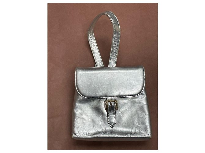 Borsa a mano Rene Caovilla in pelle argento - vista 3