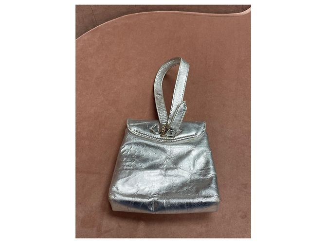 Borsa a mano Rene Caovilla in pelle argento - vista 6