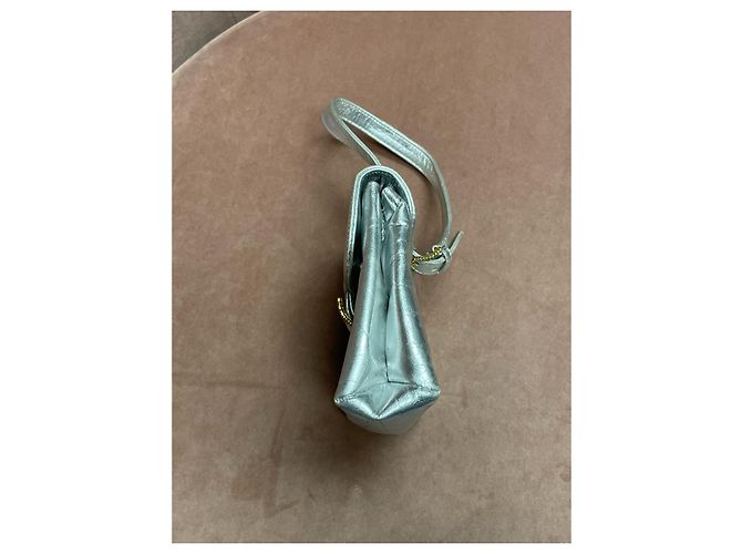 Borsa a mano Rene Caovilla in pelle argento - vista 7