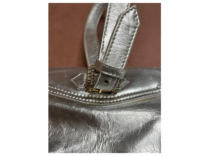 Borsa a mano Rene Caovilla in pelle argento - vista 8