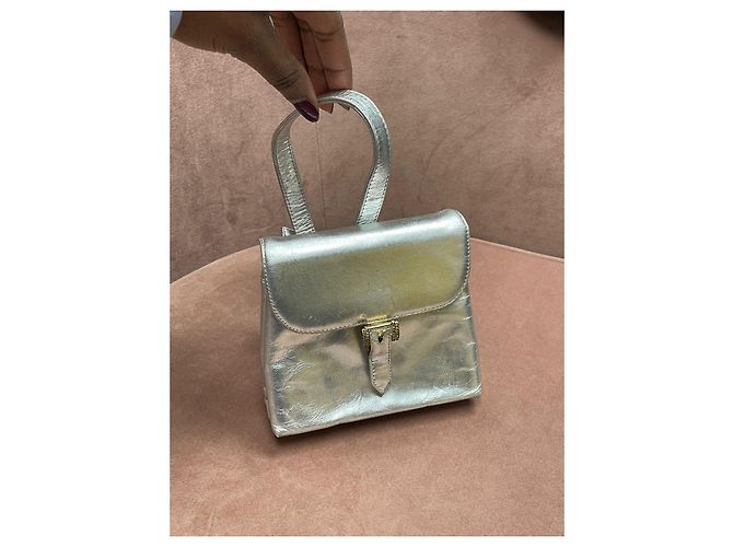Borsa a mano Rene Caovilla in pelle argento - vista 9