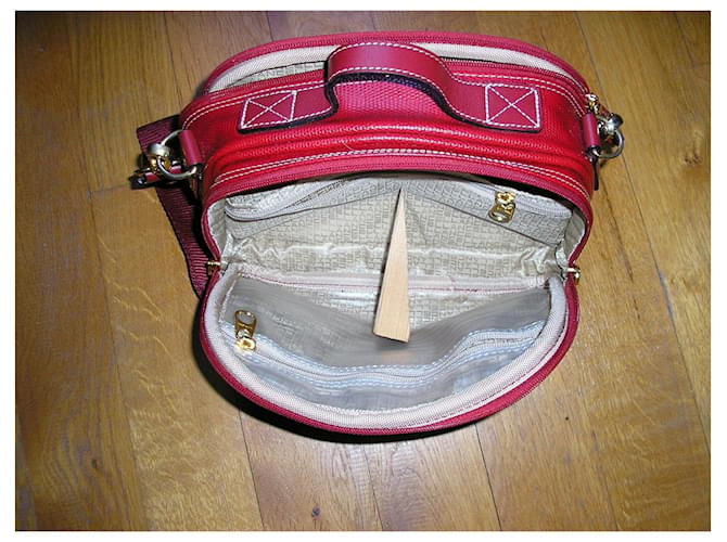 Lancel Vanity Elsa Rossa in Tela e Pelle Rosso - vista 2