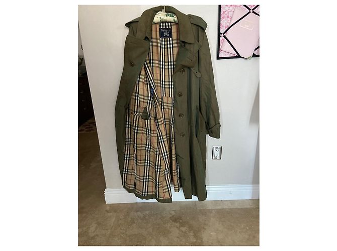 Trench Burberry Dash Verde Oliva in Cotone - vista 2