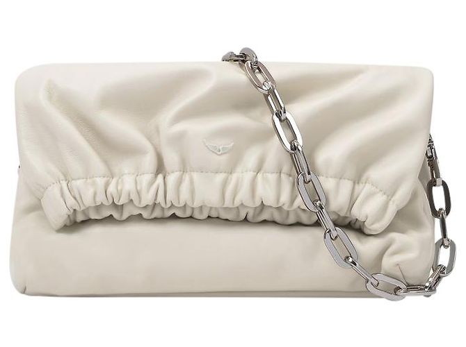 Zadig & Voltaire Bolsa Rockyssime em couro bege - vista 4