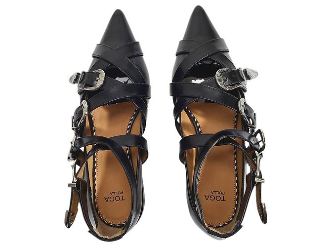 Aj926 Scarpe Flat - Toga Pulla - Nero - Lucido - vista 3