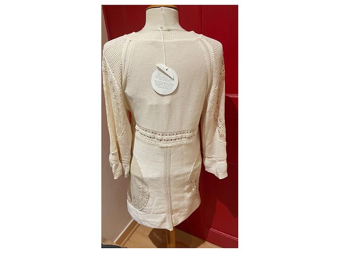 Chloé Vestido de encaje y algodón crema 36 - vista 2