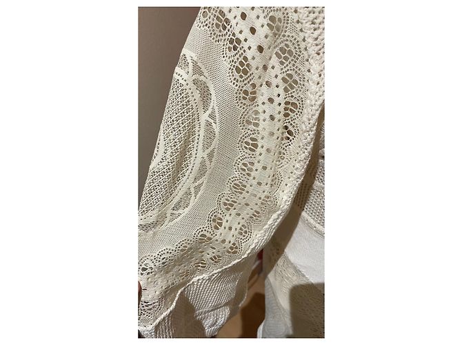 Chloé Vestido de encaje y algodón crema 36 - vista 3