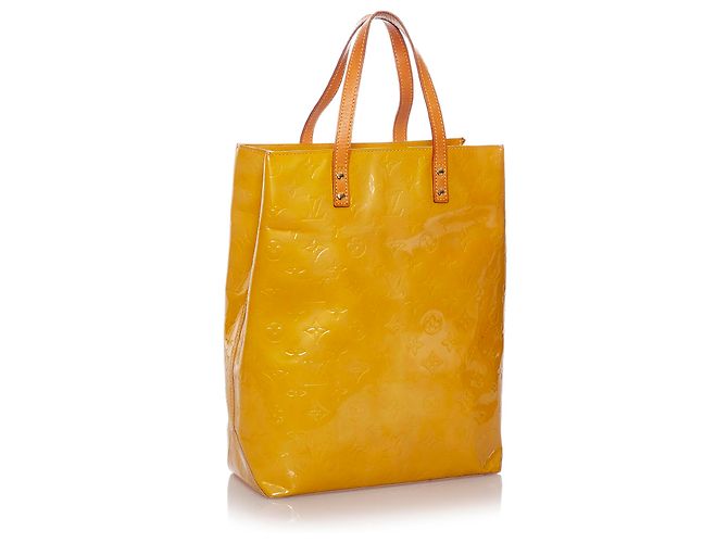 Louis Vuitton Yellow Vernis Reade MM Marrone Giallo Senape Marrone chiaro - vista 2