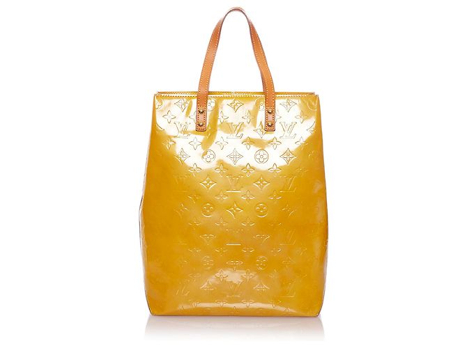 Louis Vuitton Yellow Vernis Reade MM Marrone Giallo Senape Marrone chiaro - vista 3