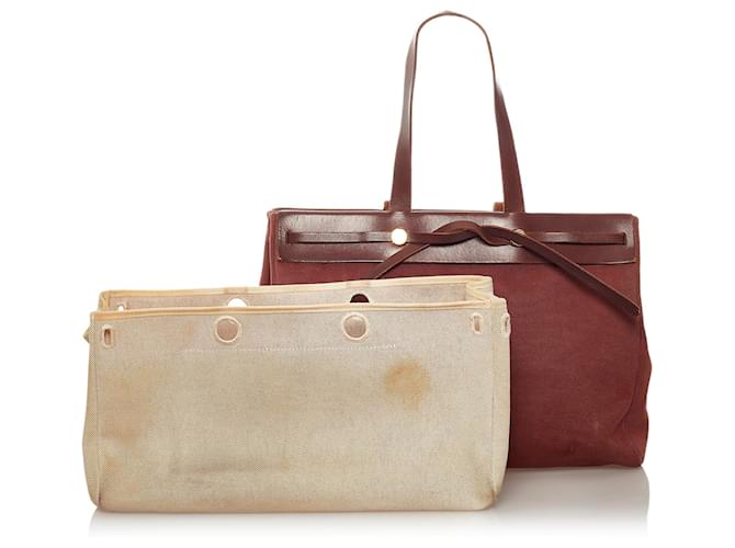 Hermès Hermes Brown Herbag Cabas MM Marrone Marrone scuro - vista 10