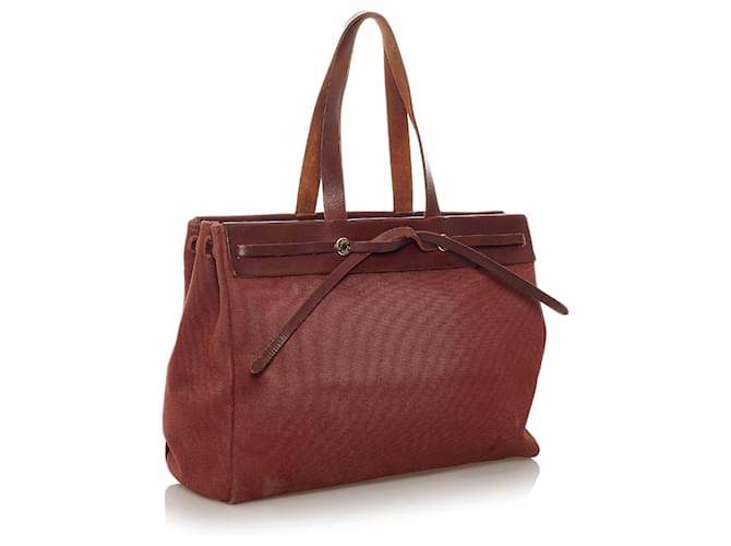 Hermès Hermes Brown Herbag Cabas MM Marrone Marrone scuro - vista 2