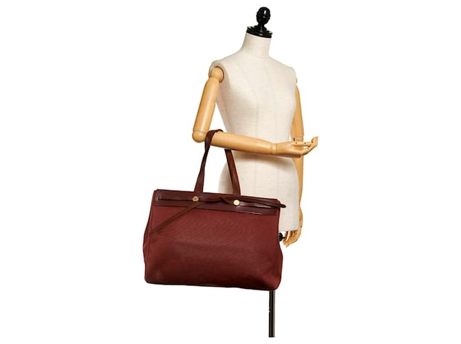 Hermès Hermes Brown Herbag Cabas MM Marrone Marrone scuro - vista 9