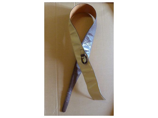 Breiter Burberry Gürtel aus Leder beige braun - Ansicht 2