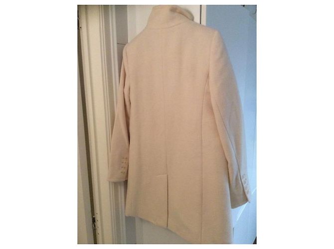 Autre Marque Abrigo de lana y alpaca color crema Crudo - vista 2