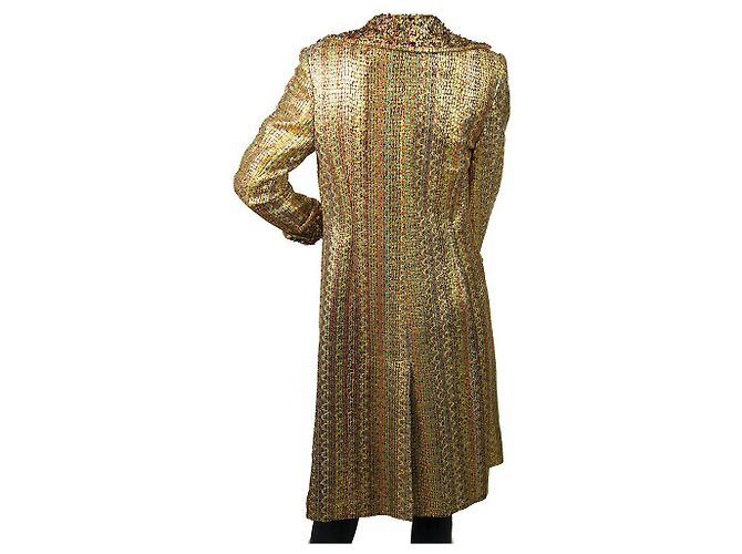 Ella Singh Multicolor Golden Shiny Beaded One Button Midi Coat size 38 Multiple colors - view 2