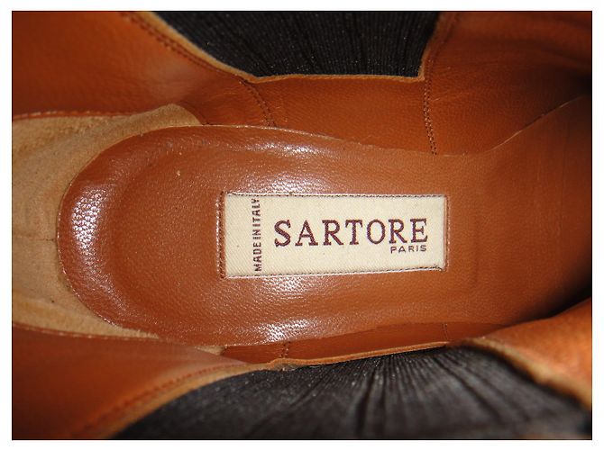 Botas Chelsea Sartore de piel kaki 36.5 Caqui - vista 7