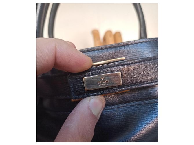 Gucci borsa stile cartella pelle nera Nero - vista 11