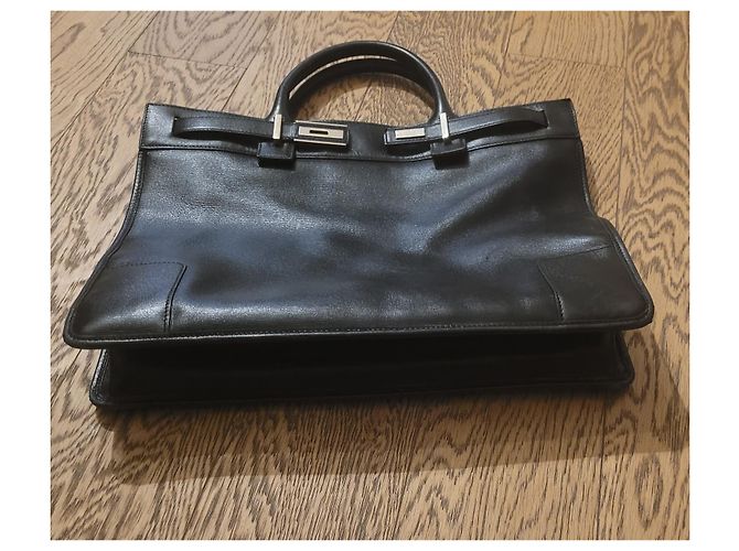 Gucci borsa stile cartella pelle nera Nero - vista 3