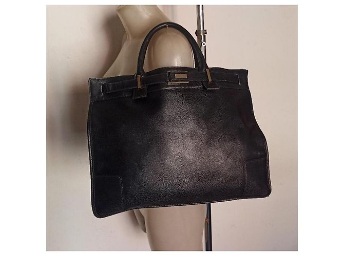 Gucci borsa stile cartella pelle nera Nero - vista 6