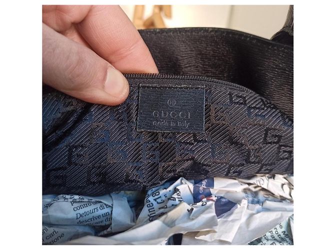 Gucci borsa stile cartella pelle nera Nero - vista 8