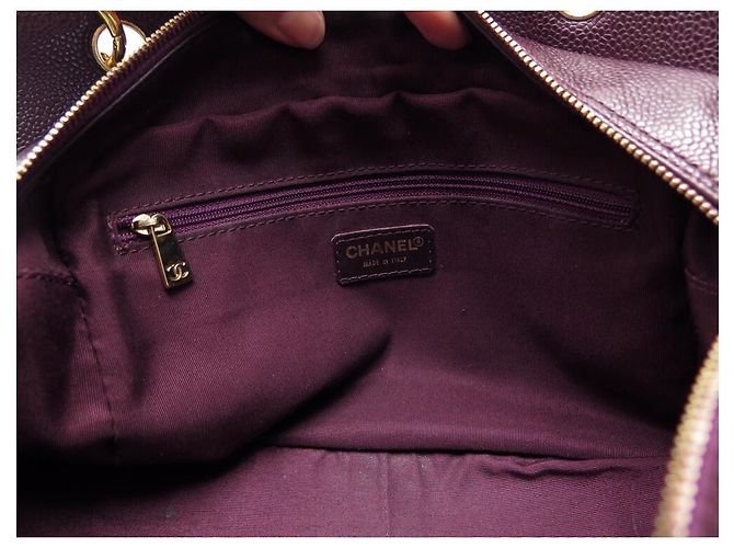 BOLSA DE COMPRAS CHANEL EM COURO CAVIAR BORGONHA BOLSA DE COURO Bordeaux - vista 14