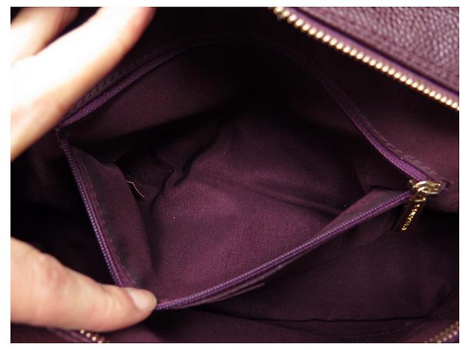 BOLSA DE COMPRAS CHANEL EM COURO CAVIAR BORGONHA BOLSA DE COURO Bordeaux - vista 19