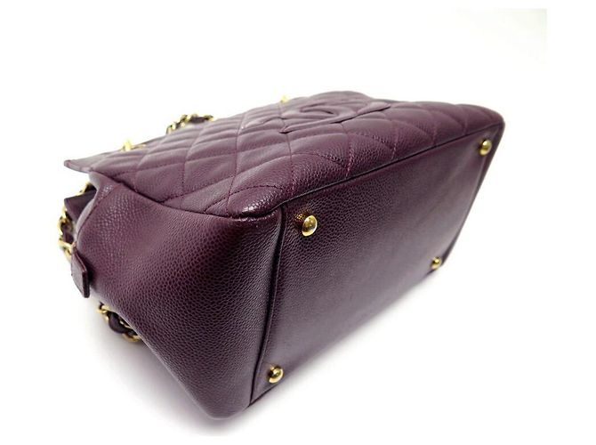 BOLSA DE COMPRAS CHANEL EM COURO CAVIAR BORGONHA BOLSA DE COURO Bordeaux - vista 3