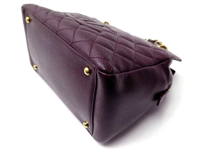 BOLSA DE COMPRAS CHANEL EM COURO CAVIAR BORGONHA BOLSA DE COURO Bordeaux - vista 4