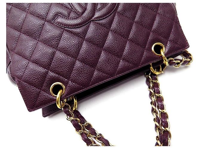 BOLSA DE COMPRAS CHANEL EM COURO CAVIAR BORGONHA BOLSA DE COURO Bordeaux - vista 5