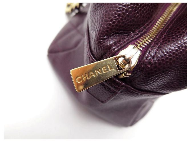 BOLSA DE COMPRAS CHANEL EM COURO CAVIAR BORGONHA BOLSA DE COURO Bordeaux - vista 6
