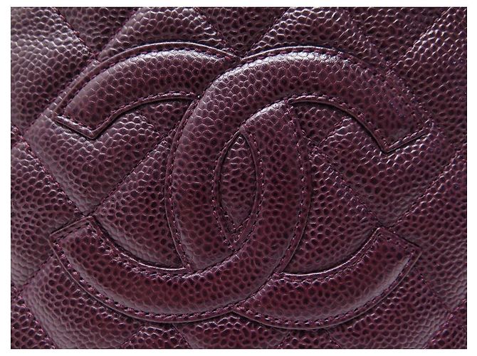 BOLSA DE COMPRAS CHANEL EM COURO CAVIAR BORGONHA BOLSA DE COURO Bordeaux - vista 8