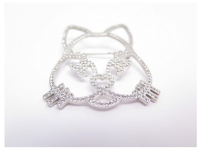 NEUE CHANEL CHAT CHOUPETTE SILBERNE STRASS BROSCHE + SAMMLERBOX NEUE BROSCHE - Ansicht 2