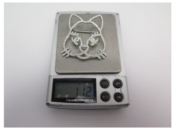 NEUE CHANEL CHAT CHOUPETTE SILBERNE STRASS BROSCHE + SAMMLERBOX NEUE BROSCHE - Ansicht 5