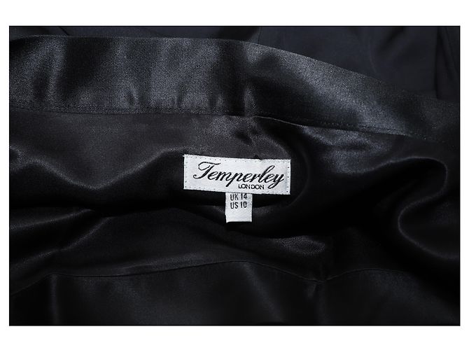 Falda a la rodilla en seda negra de Temperley London Negro - vista 4