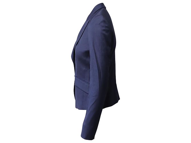 Blazer de botonadura sencilla en lana azul de Hugo Boss - vista 3